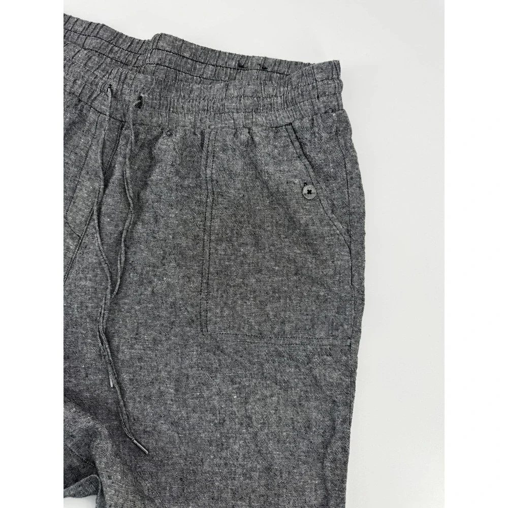 Jones New York Linen Blend Pants 1x‎ Signature Gray Women's Drawstring